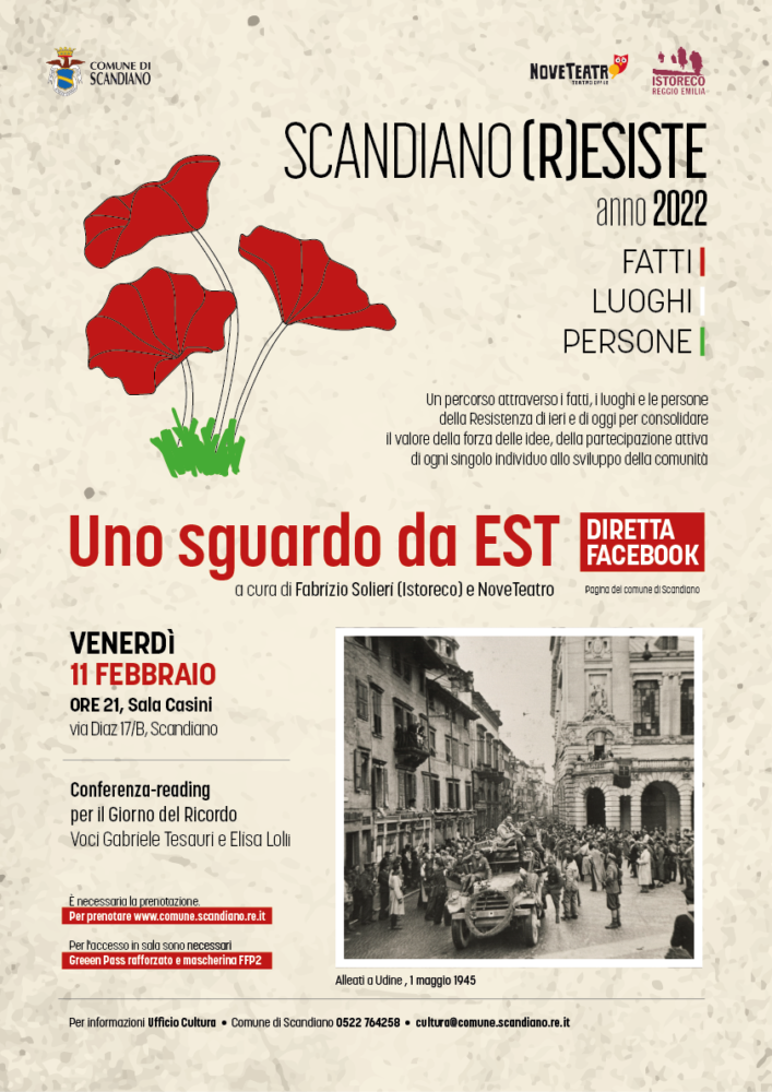 Un reading a Scandiano per il Giorno del Ricordo con Istoreco e Nove Teatro