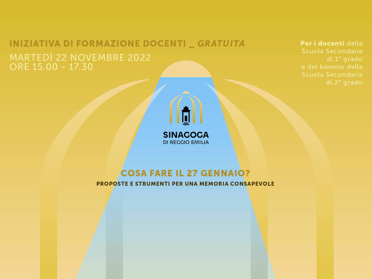 Incontro formativo per docenti su “Cosa fare il 27 gennaio? Proposte e strumenti per una memoria consapevole”
