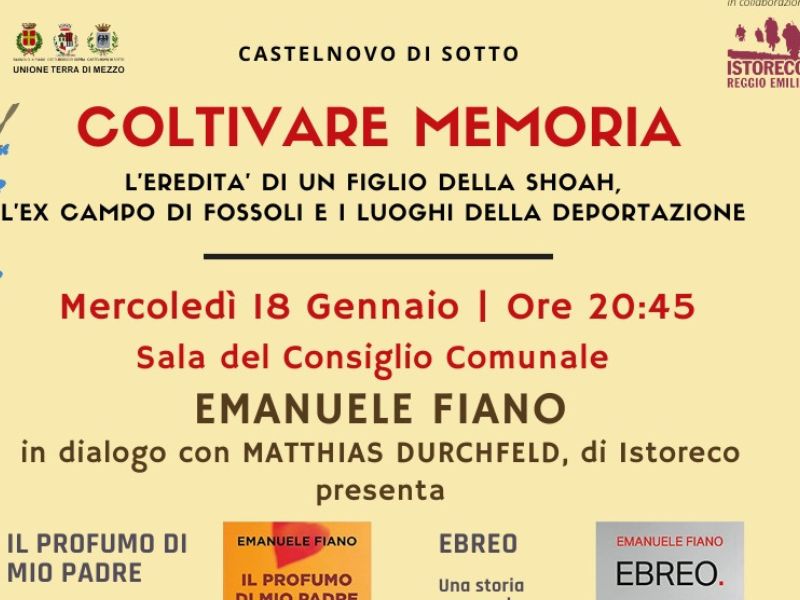 Emanuele Fiano a Castelnovo di Sotto per presentare “Il profumo di mio padre” ed “Ebreo”