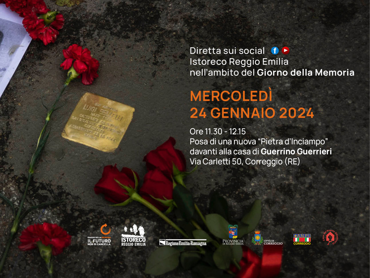 Posa di una pietra d’inciampo a Correggio