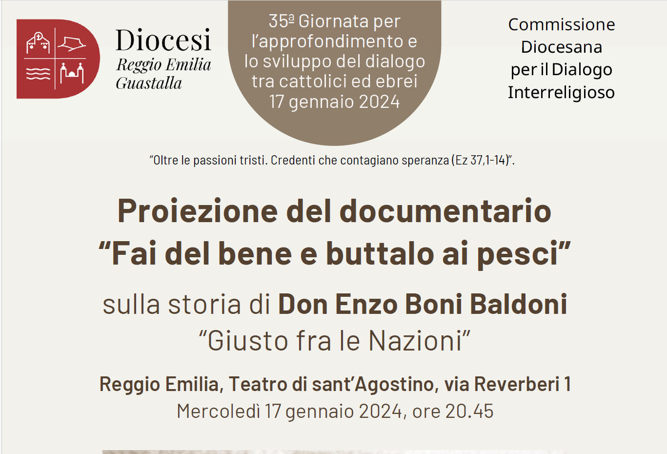 Proiezione del documentario “Fai del bene e buttalo ai pesci” il 17 gennaio 2024