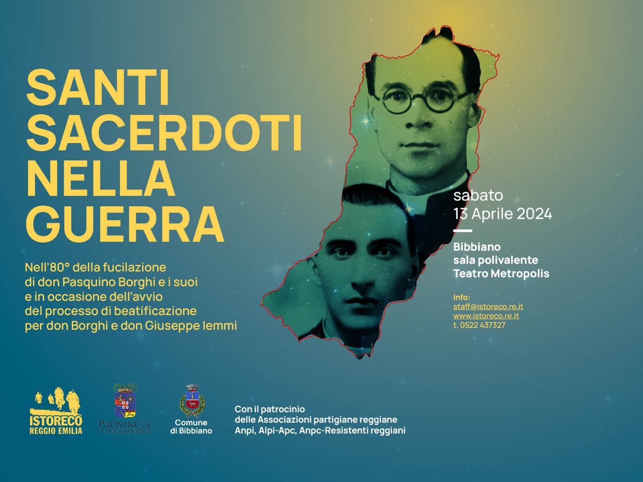 “Santi sacerdoti nella guerra”: convegno a Bibbiano il 13 aprile