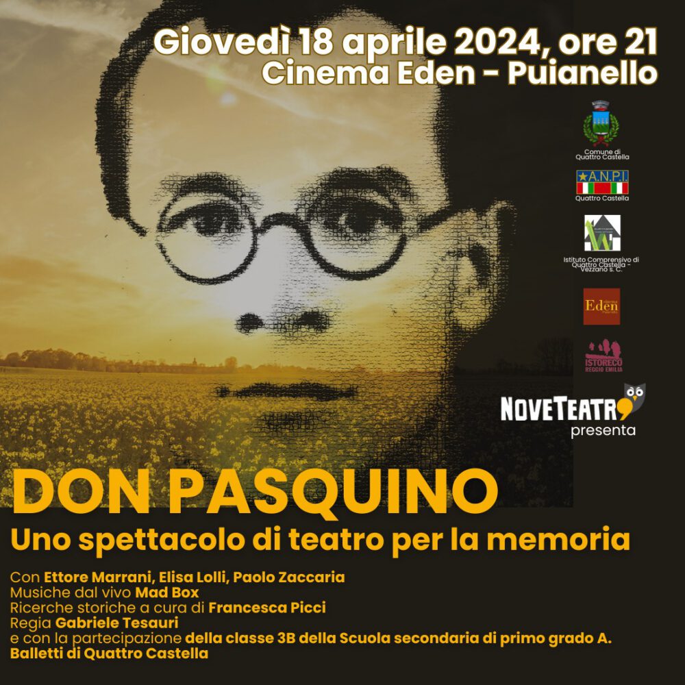 Al Cinema Eden “Don Pasquino. Uno spettacolo di teatro per la memoria”