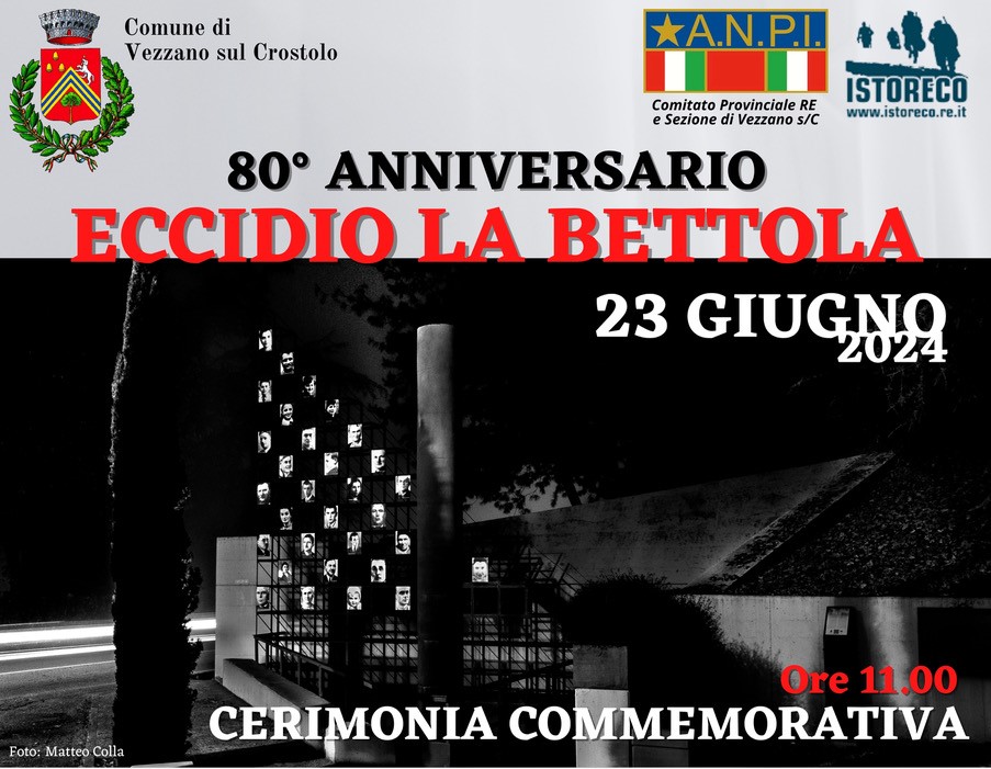 Domenica 23 giugno 2024 l’80° Anniversario dell’eccidio de La Bettola