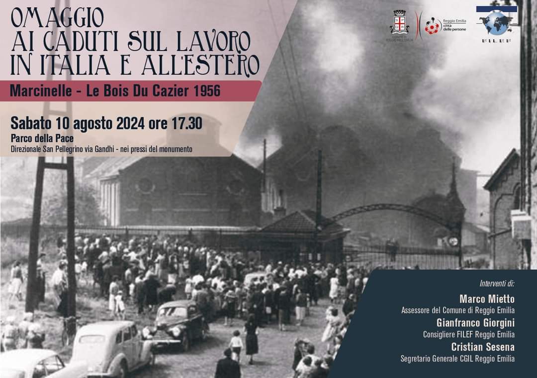 Anche nel 2024 Reggio ricorda le vittime del disastro di Marcinelle
