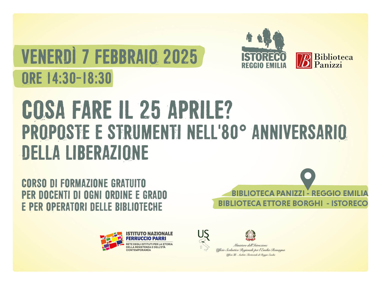 “Cosa fare il 25 aprile? Proposte e strumenti nell’80esimo della Liberazione”: incontro per docenti e operatori delle biblioteche