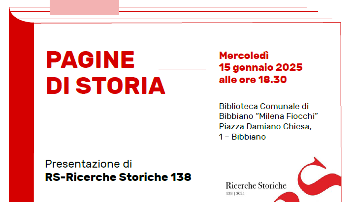 Presentazione del nuovo numero di RS-Ricerche Storiche 138 a Bibbiano