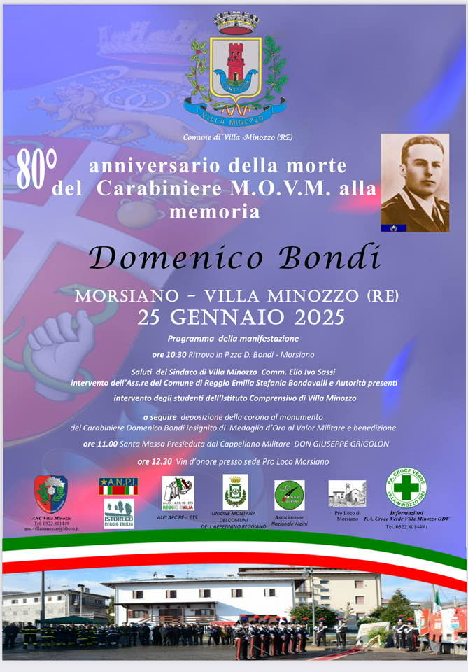 Morsiano e Villa Minozzo ricordano Domenico Bondi, carabiniere e partigiano