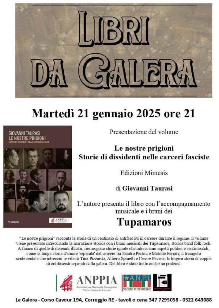 “Le nostre prigioni. Storie di dissidenti nelle carceri fasciste” a Correggio