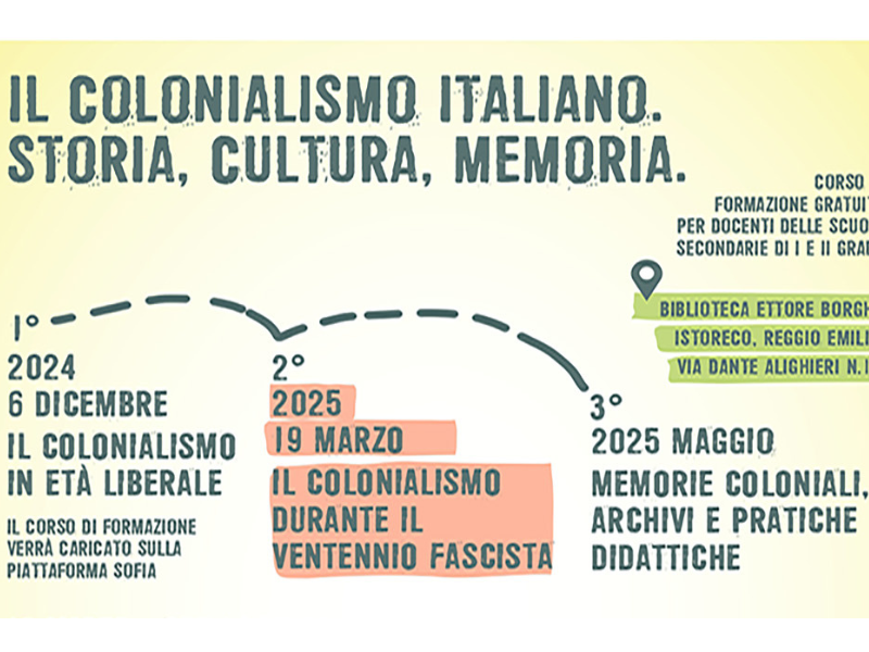 “Il colonialismo durante il ventennio fascista”: incontro formativo per docenti il 19 marzo