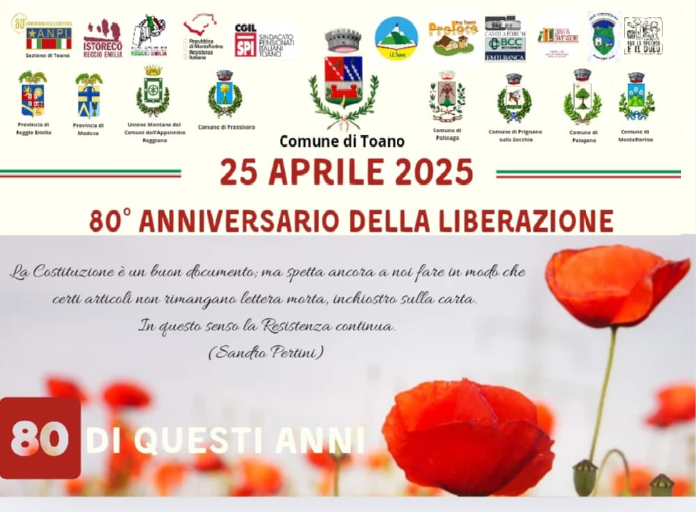 Gli eventi per l’80° della Liberazione a Toano