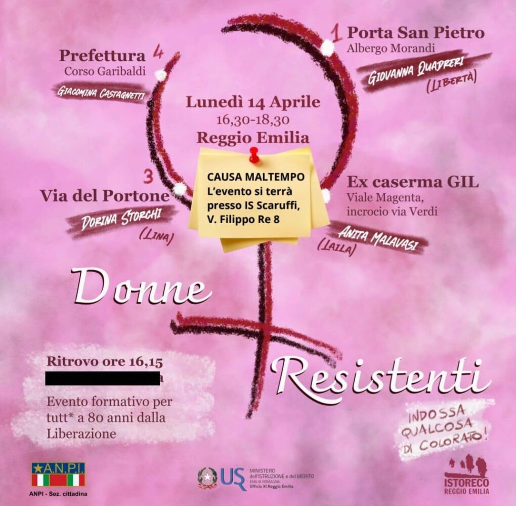 Donne Resistenti, un percorso per ricordare le donne della Resistenza a Reggio Emilia VARIAZIONE