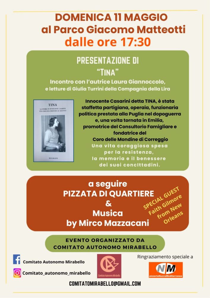 Presentazione “Tina” e pizzata di quartiere al Mirabello