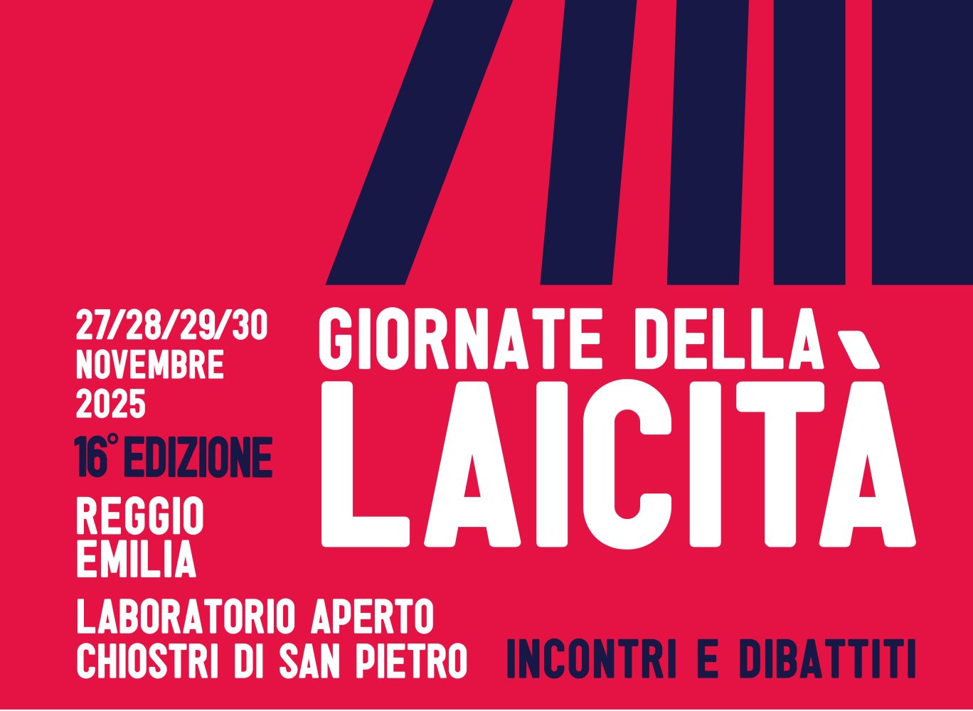 Giornate della laicità 2025 a Reggio Emilia