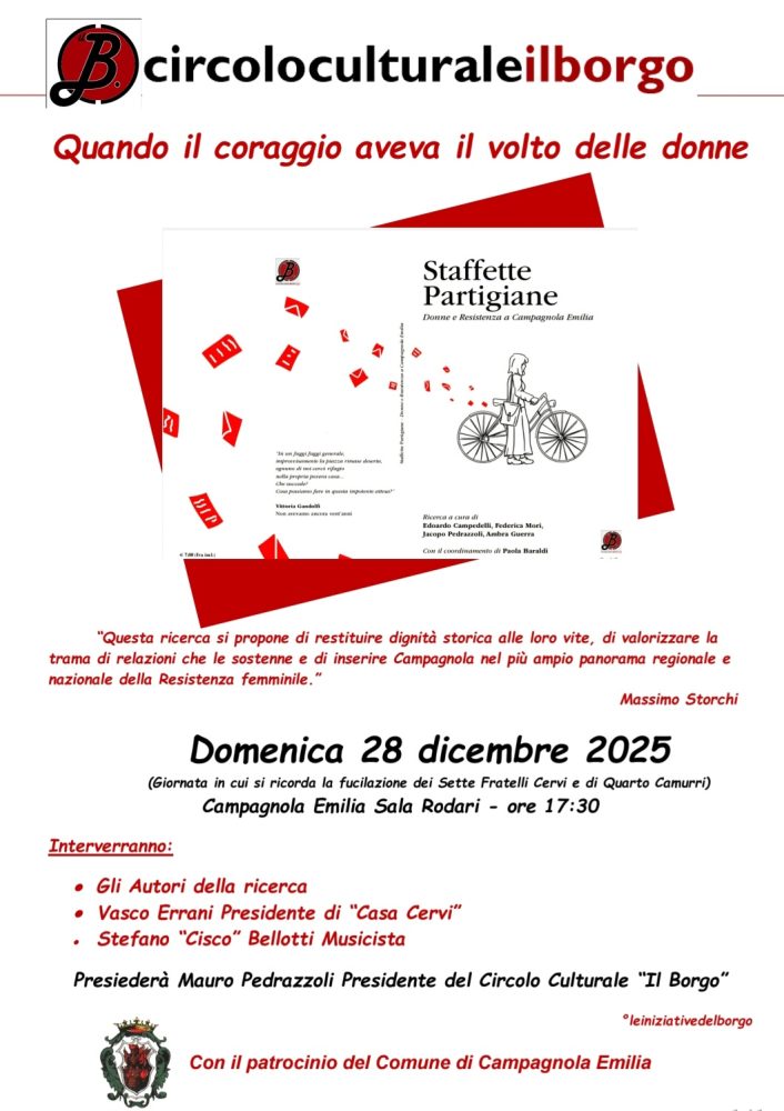 Quando il coraggio aveva il volto delle donne – Presentazione del volume “Staffette Partigiane. Donne e Resistenza a Campagnola Emilia”