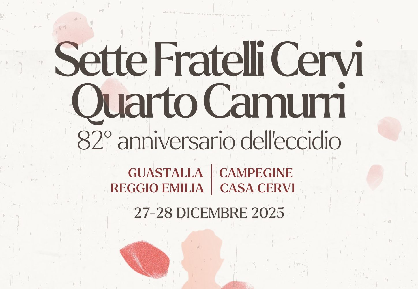 Celebrazioni dell’82° anniversario dell’eccidio dei Sette Fratelli Cervi e di Quarto Camurri