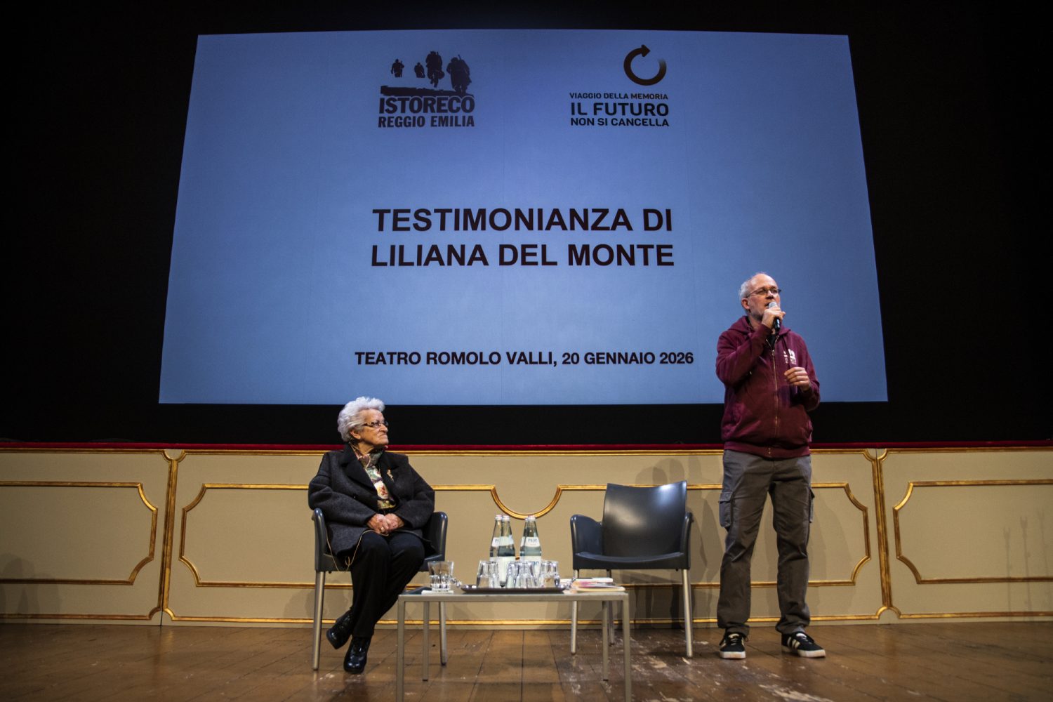 Testimonianza di Liliana Del Monte davanti alle classi del Viaggio della Memoria Istoreco 2026