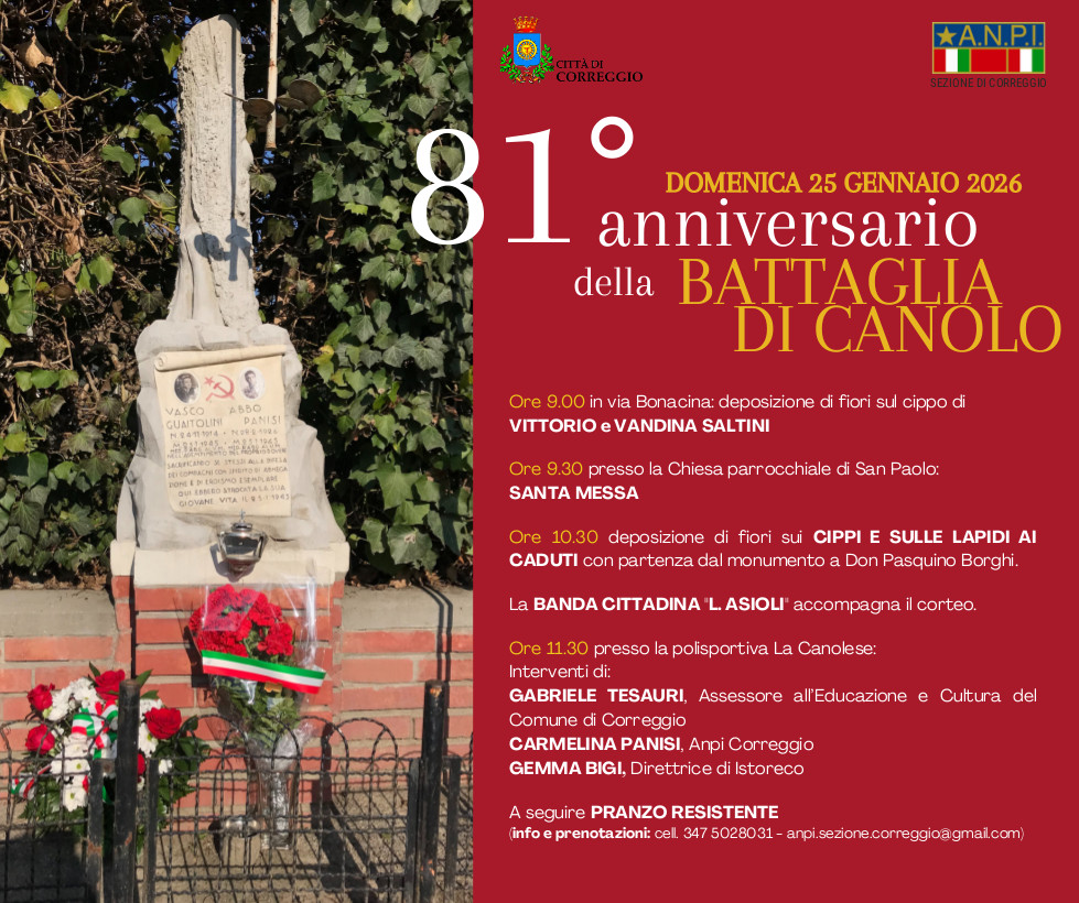81° anniversario della Battaglia di Canolo di Correggio