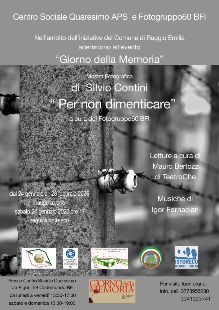 “Per non dimenticare”: mostra fotografica per il Giorno della Memoria