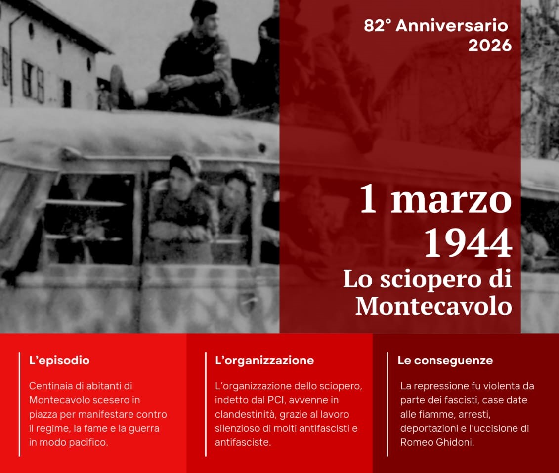 Il 1 marzo 2026 la commemorazione dell’82° sciopero di Montecavolo