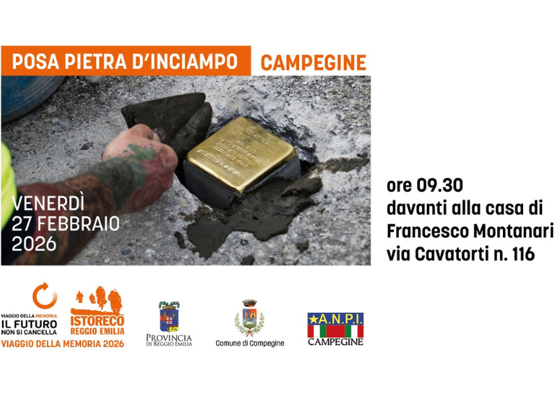 Il 27 febbraio 2026 posa di una pietra d’inciampo a Campegine