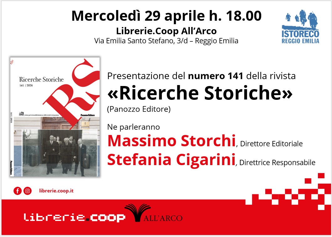 Presentazione di RS 141 – “Ricerche Storiche” alla Libreria all’Arco
