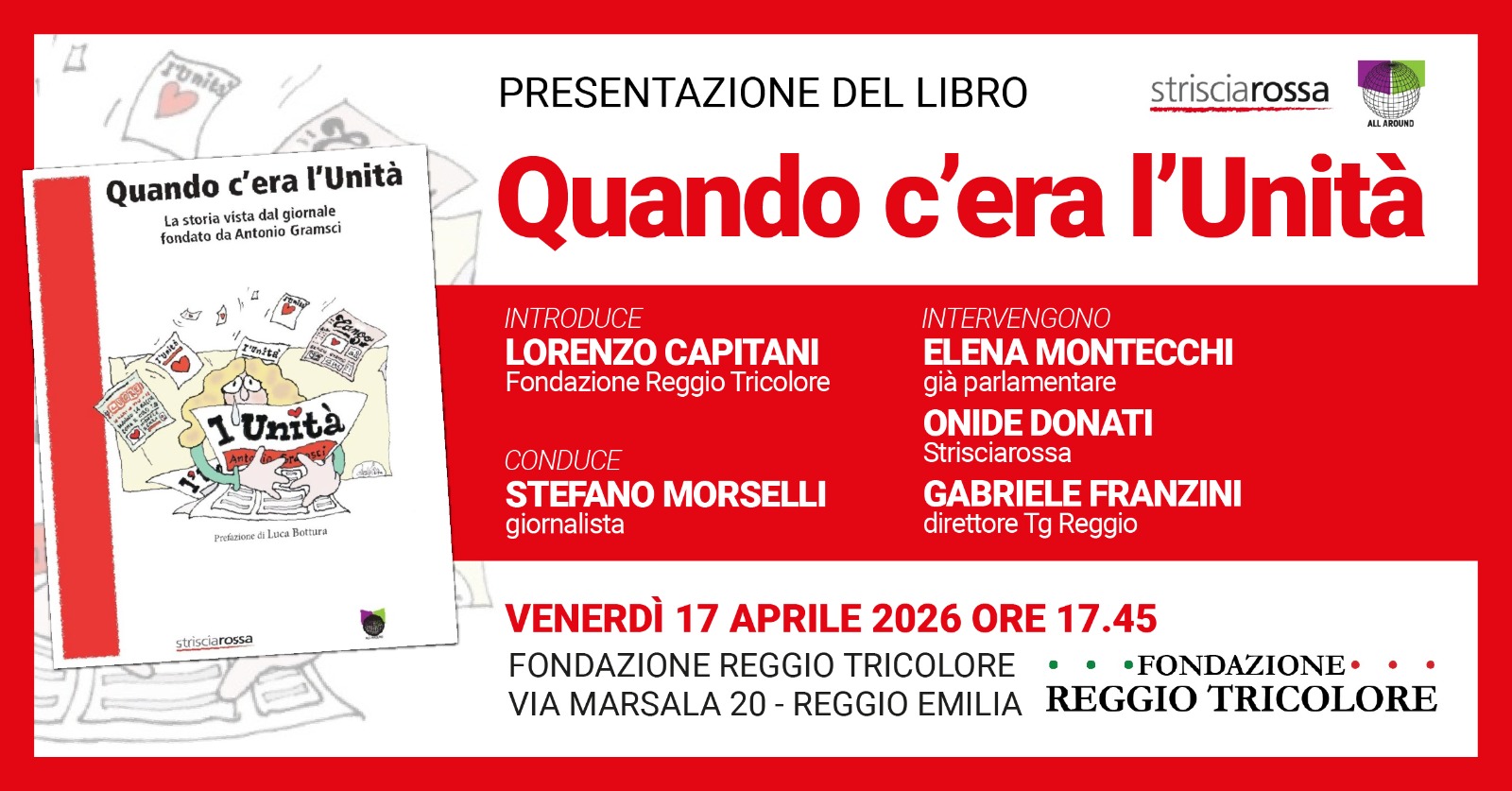 Presentazione del libro “Quando c’era l’Unità” a Reggio Emilia