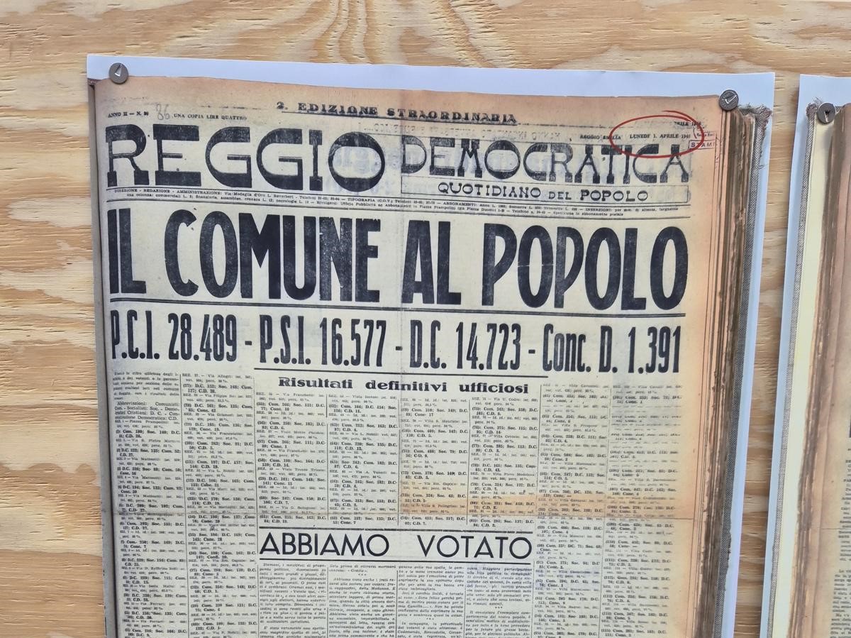 La Reggio Democratica di 80 anni nella bacheca pubblica per ricordare il primo voto libero del 1946 – I risultati delle elezioni